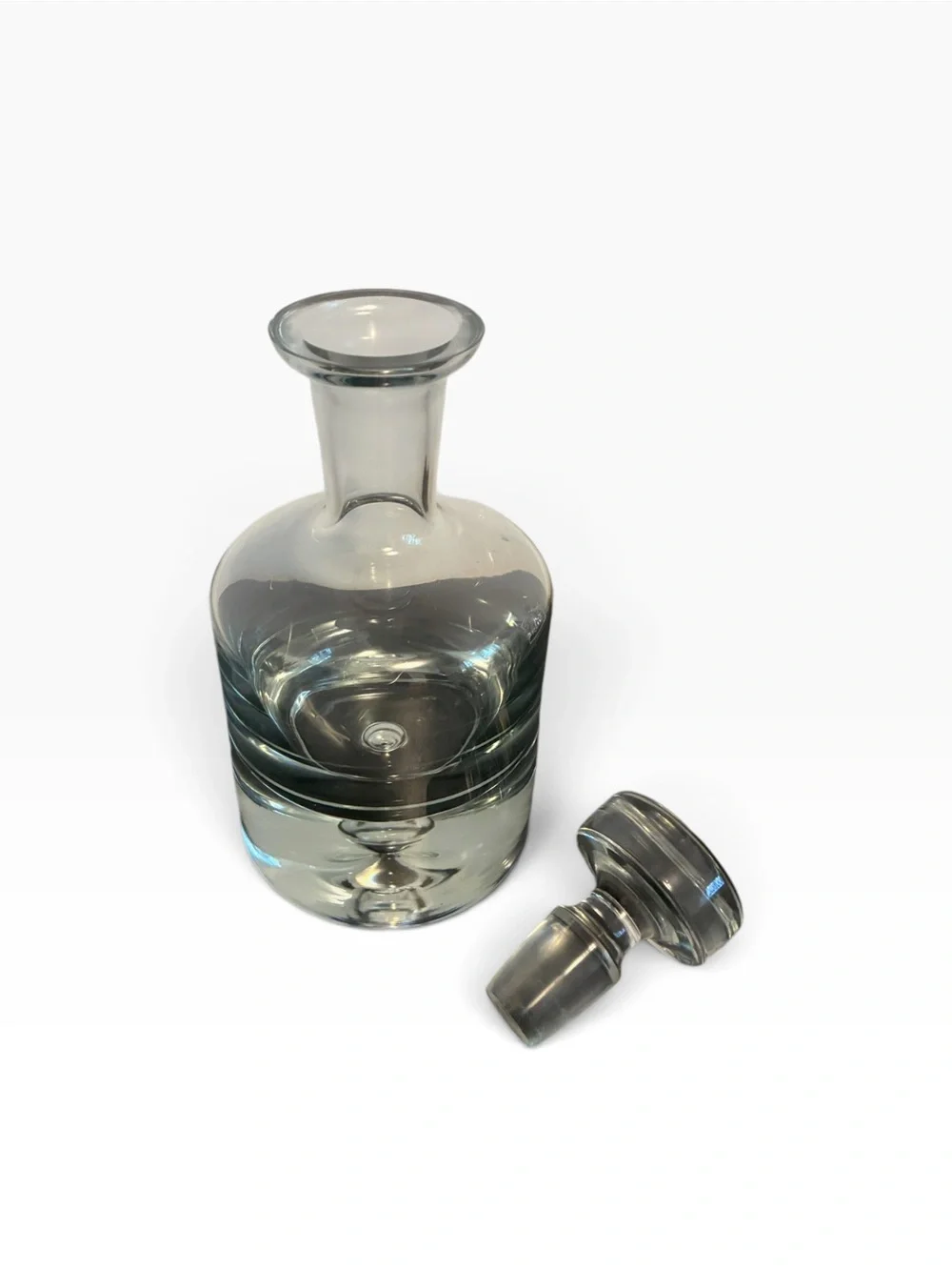 Vintage Krosno Glass Decanter Mid Century Vintage Bubble Base
